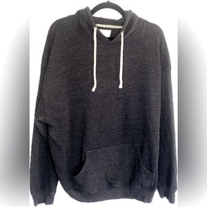 U.S. Vintage charcoal men’s waffle hoodie, kangaroo pocket, size L